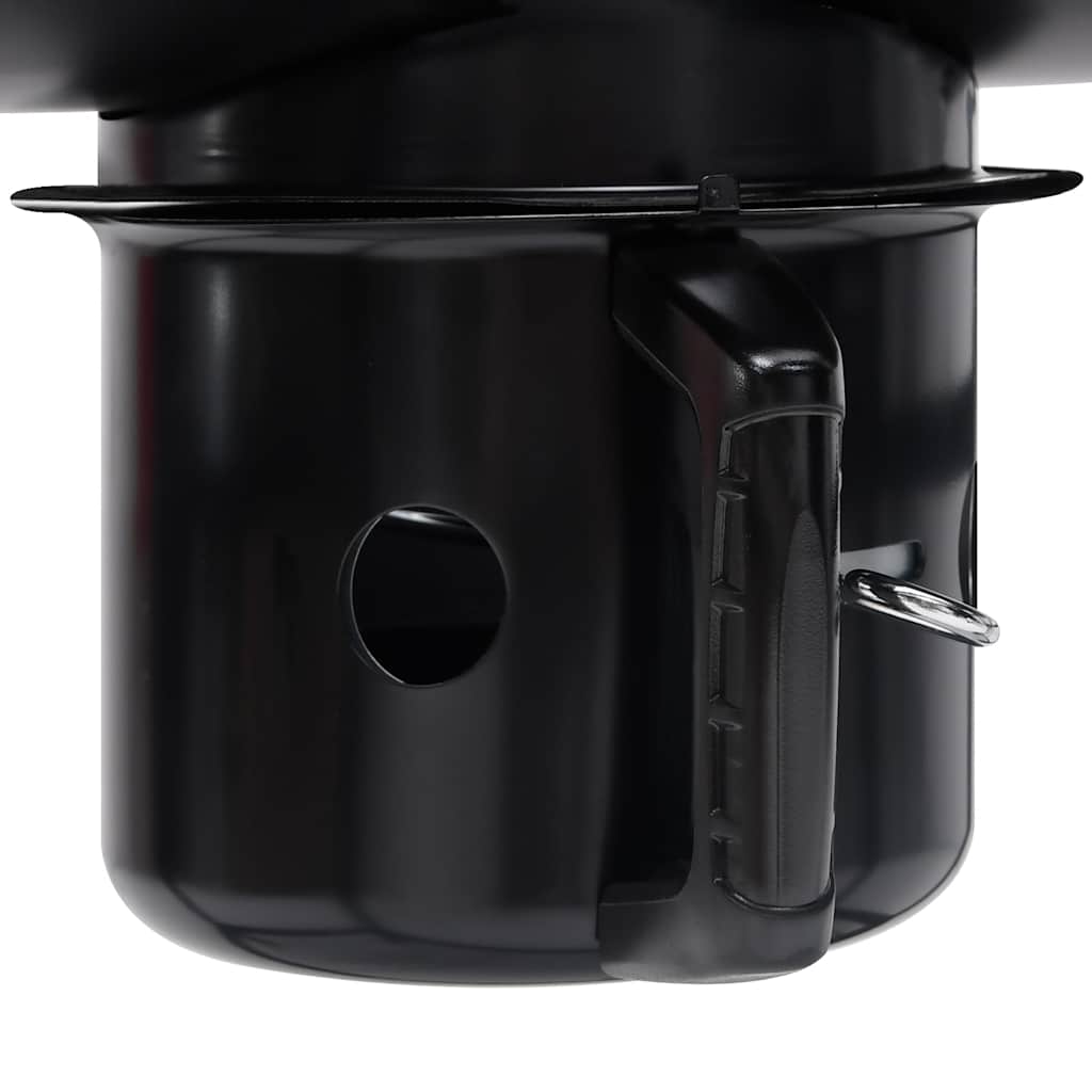 vidaXL Ψησταριά Κυλινδρική με Τροχούς & Ράφια Μαύρη 115 x 85 x 95 εκ.