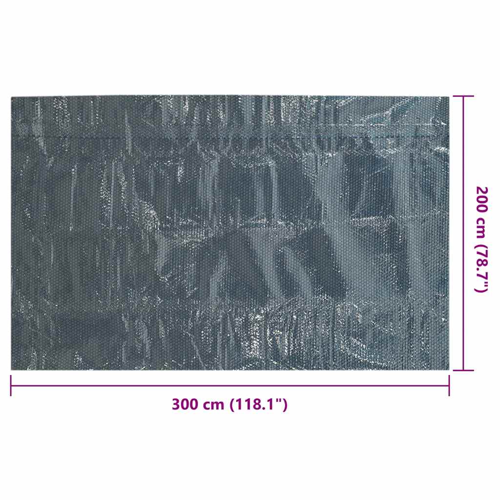 vidaXL Κάλυμμα Πισίνας Ηλιακό Μαύρο/Μπλε 300x200 εκ. από Πολυαιθυλένιο