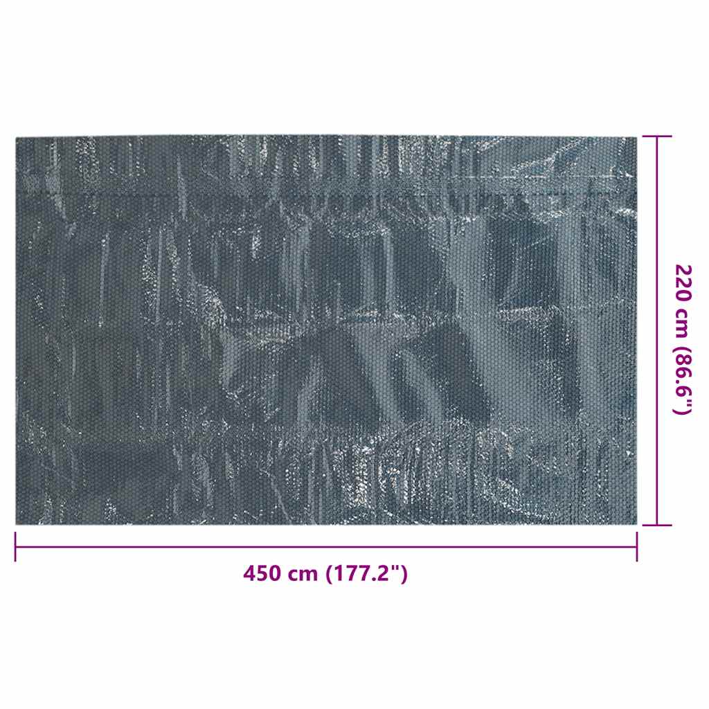vidaXL Κάλυμμα Πισίνας Ηλιακό Μαύρο/Μπλε 450x220 εκ. από Πολυαιθυλένιο