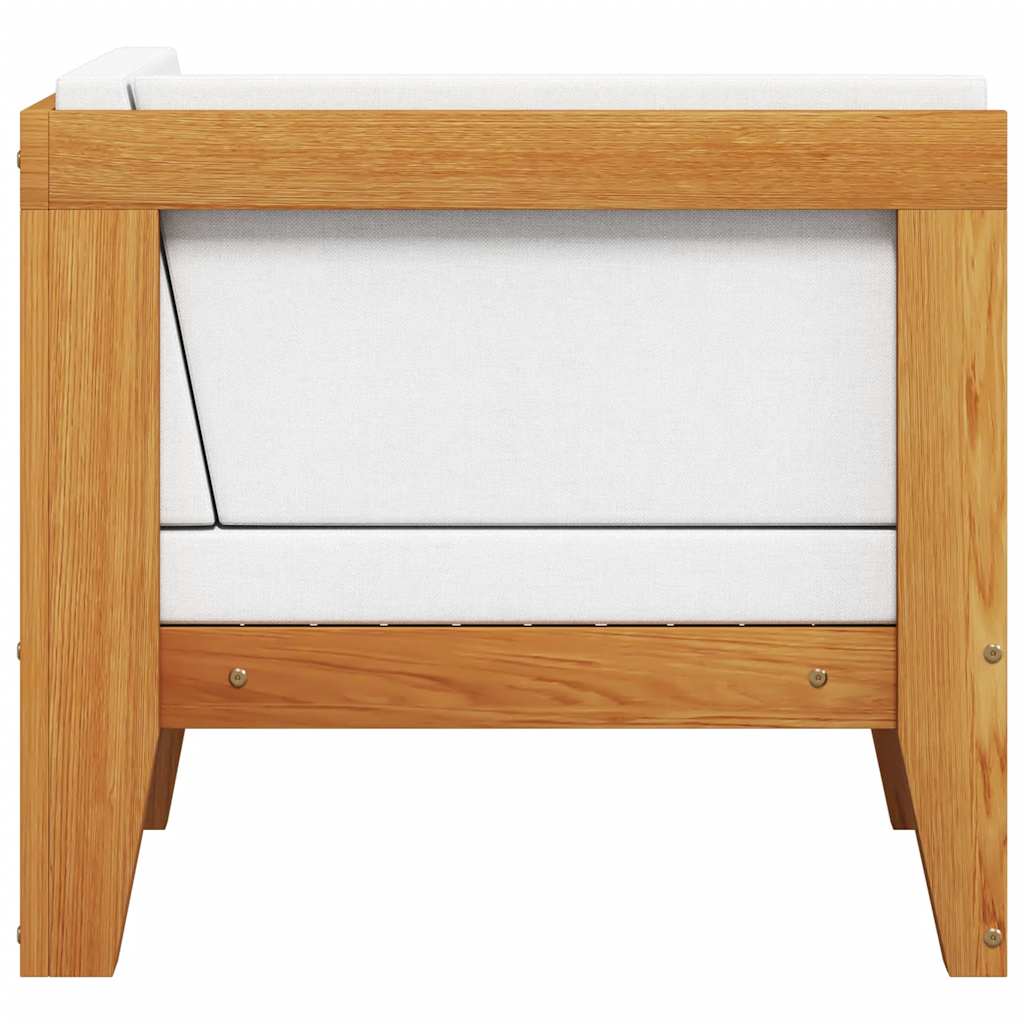 vidaXL Καναπές Γωνιακός Τμηματικός Μασίφ Ξύλο Ακακίας/Κρεμ Μαξιλάρια