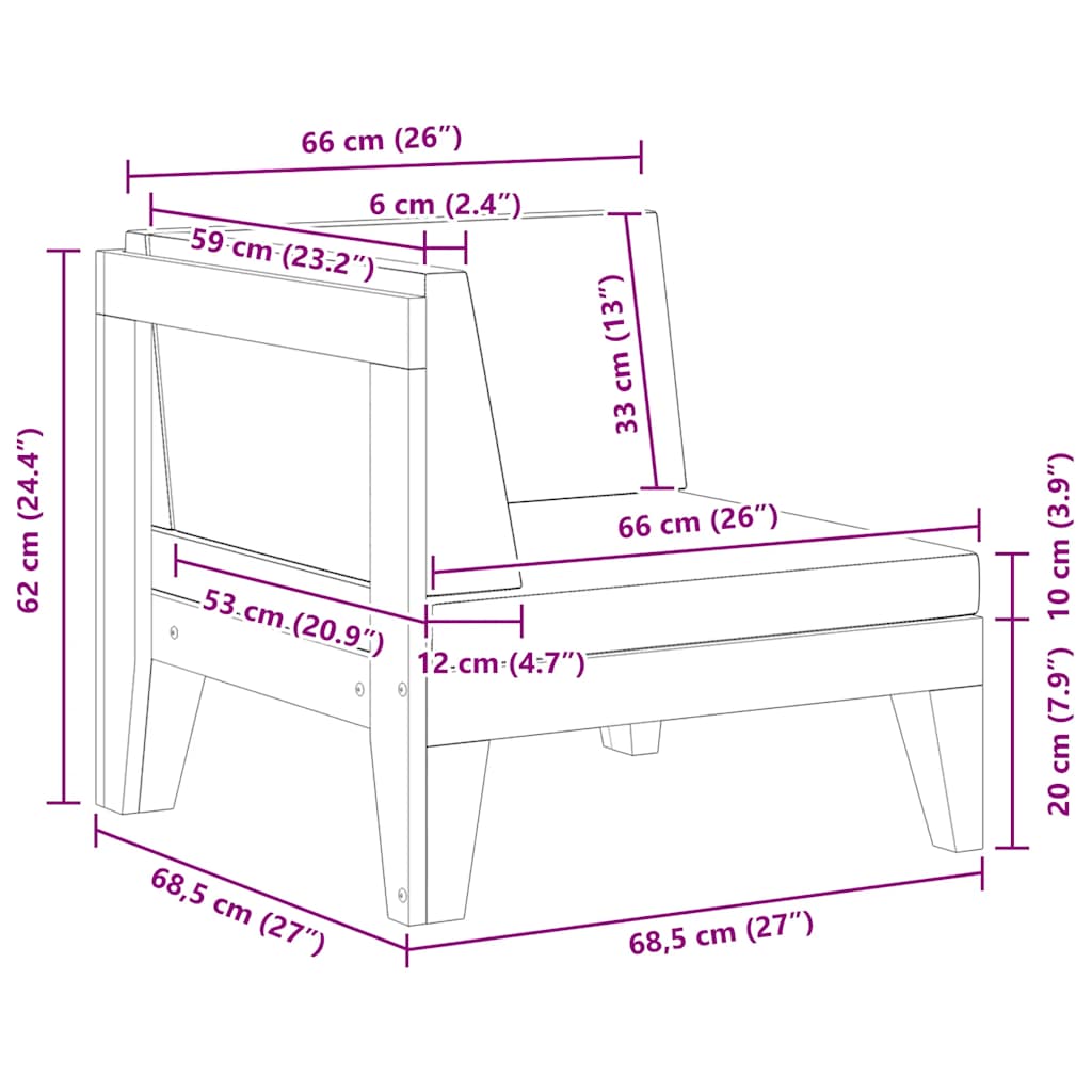 vidaXL Καναπές Γωνιακός Τμηματικός Μασίφ Ξύλο Ακακίας/Κρεμ Μαξιλάρια
