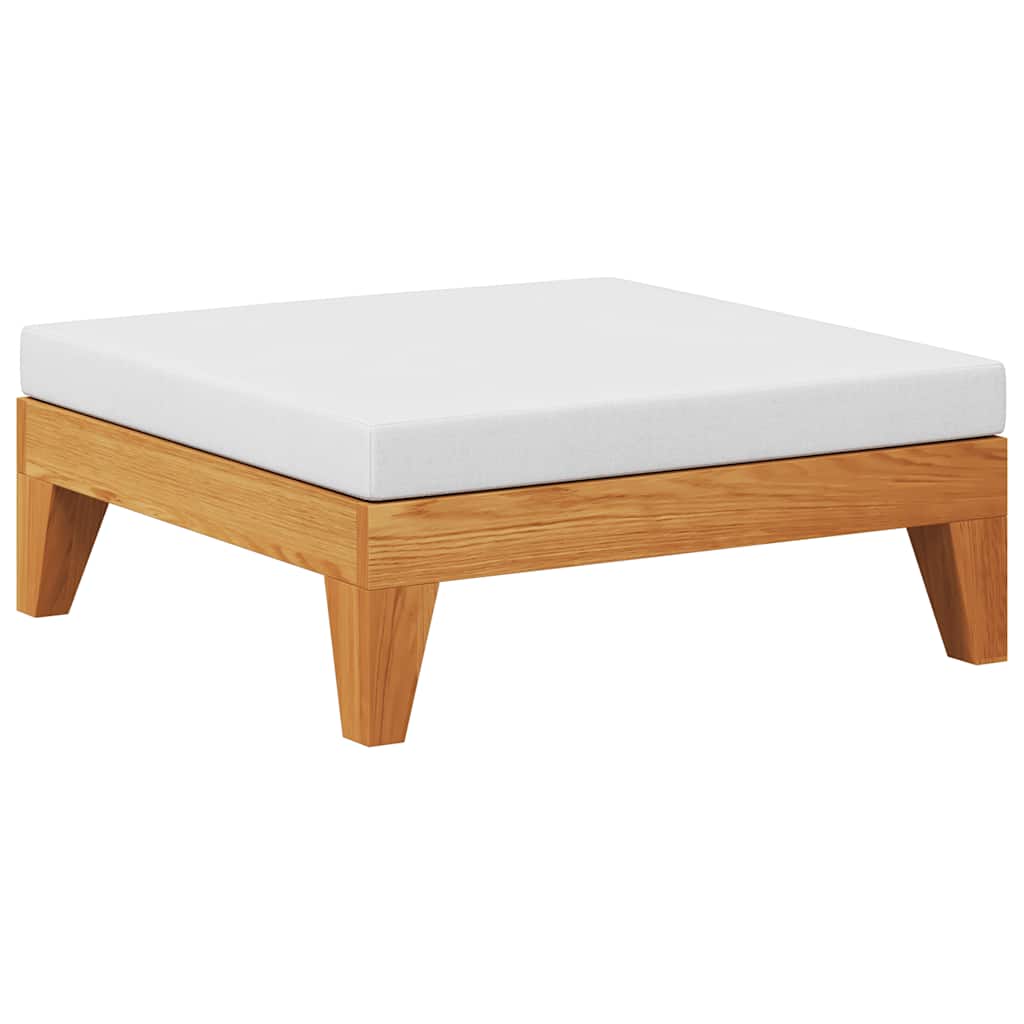 vidaXL Υποπόδιο Τμηματικό από Μασίφ Ξύλο Ακακίας με Κρεμ Μαξιλάρι