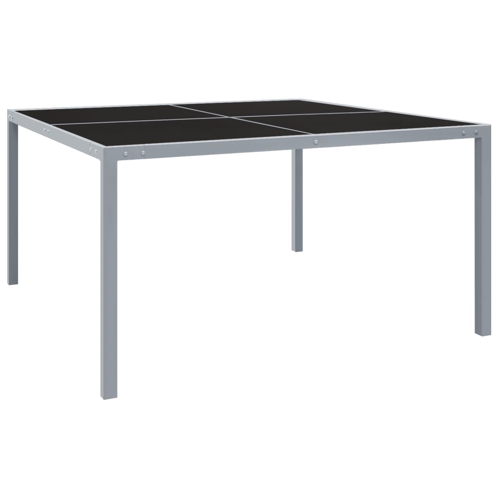 vidaXL Τραπέζι Κήπου Γκρι 130 x 130 x 72 εκ. από Ατσάλι και Γυαλί