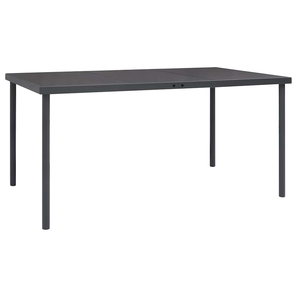vidaXL Τραπεζαρία Εξωτερικού Χώρου Ανθρακί 150 x 90 x 74 εκ.\nΑτσάλινη