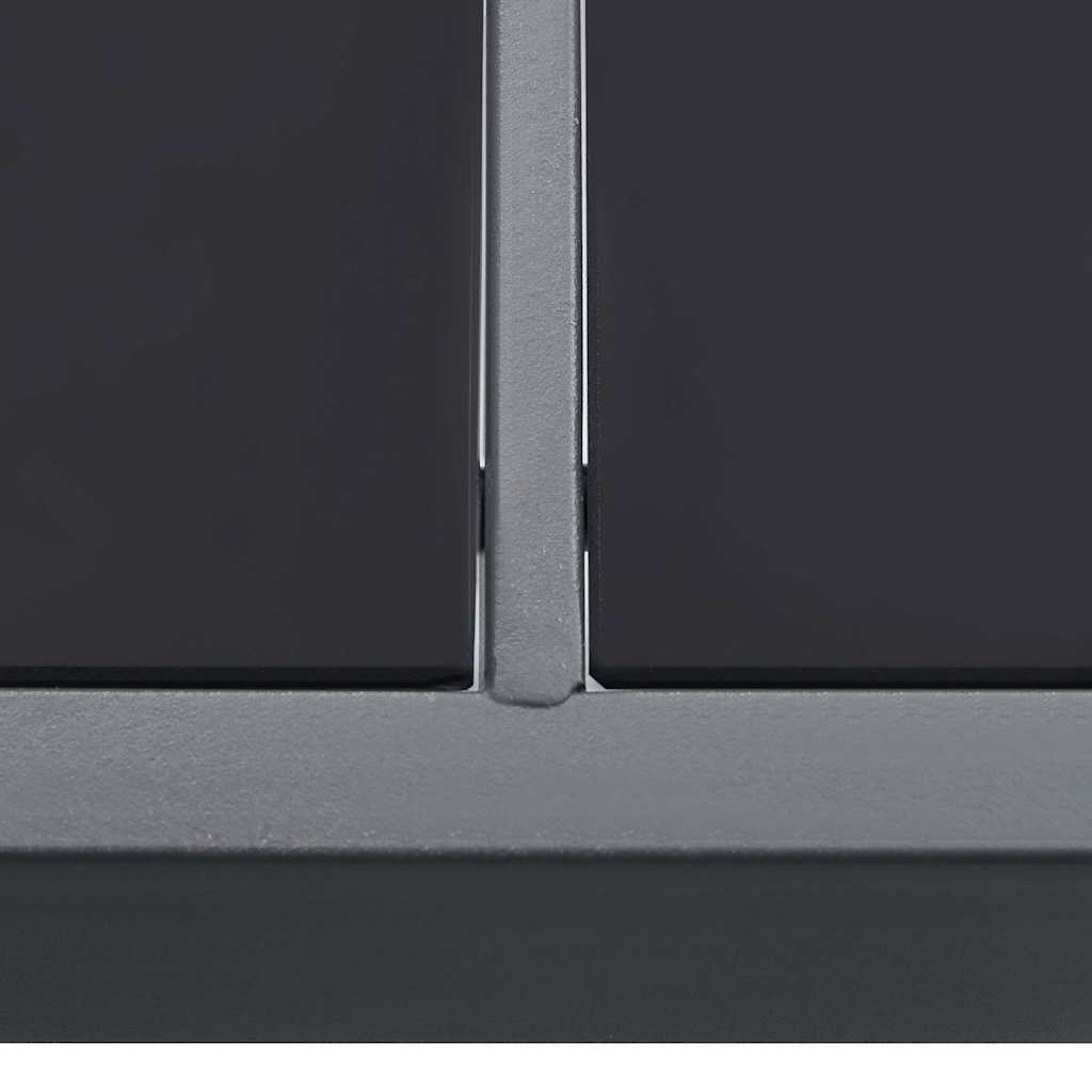 vidaXL Τραπεζαρία Εξωτερικού Χώρου Ανθρακί 150 x 90 x 74 εκ.\nΑτσάλινη