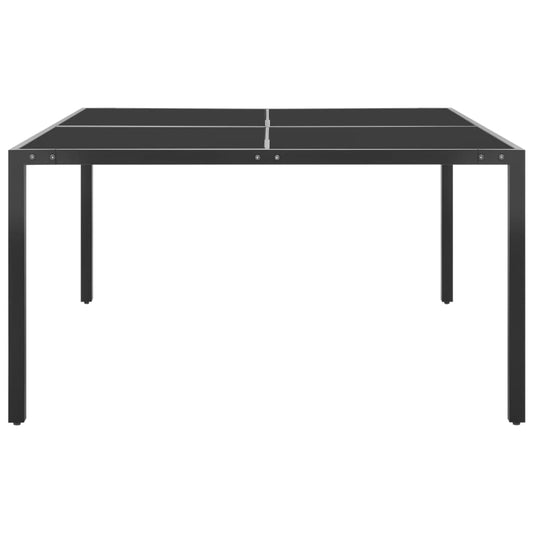 vidaXL Τραπέζι Κήπου Ανθρακί 130 x 130 x 72 εκ. από Γυαλί και Ατσάλι