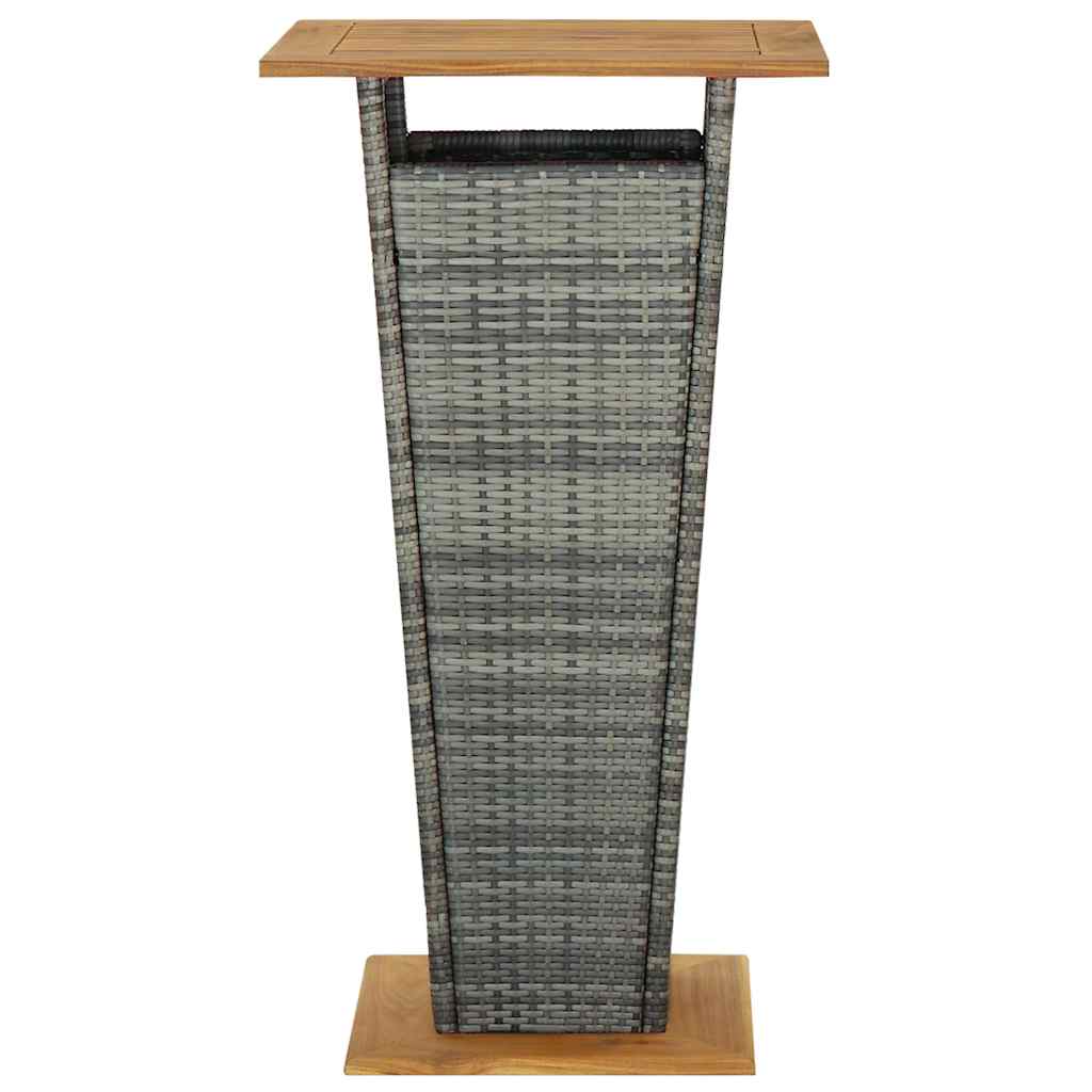 vidaXL Τραπέζι Μπαρ Γκρι 60x60x110 εκ. Συνθετικό Ρατάν / Ξύλο Ακακίας