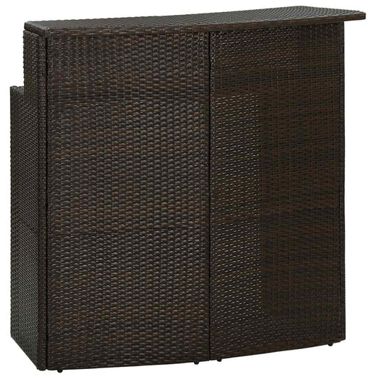 vidaXL Τραπέζι Μπαρ Κήπου Καφέ 120 x 55 x 110 εκ. από Συνθετικό Ρατάν