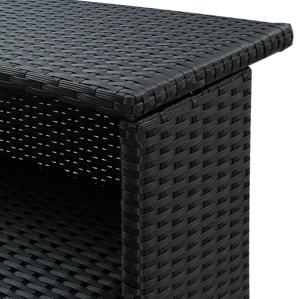 vidaXL Τραπέζι Μπαρ Κήπου Μαύρο 120x55x110 εκ. από Συνθετικό Ρατάν