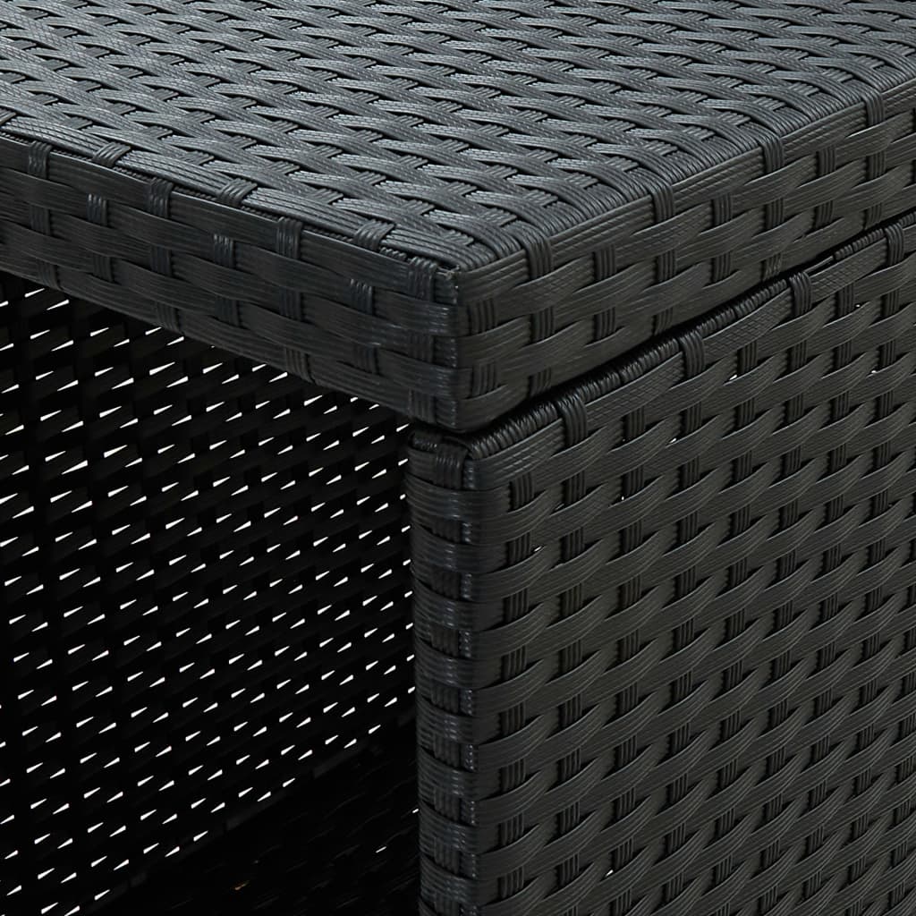 vidaXL Τραπέζι Μπαρ με Ράφια Μαύρο 120x60x110 εκ. από Συνθετικό Ρατάν