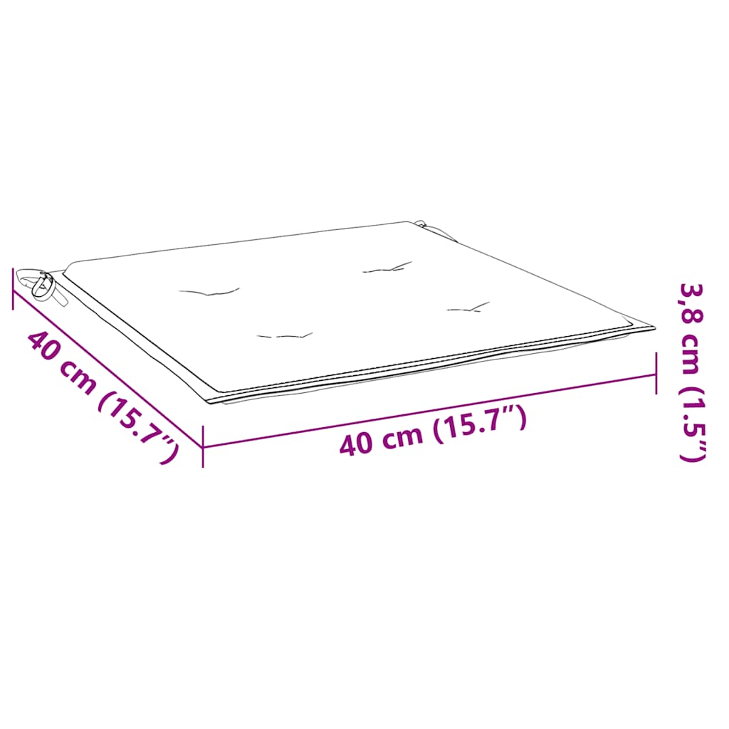 vidaXL Μαξιλάρια Καρέκλας Κήπου 2 τεμ. Κρεμ 40x40x4 εκ. Υφασμάτινα