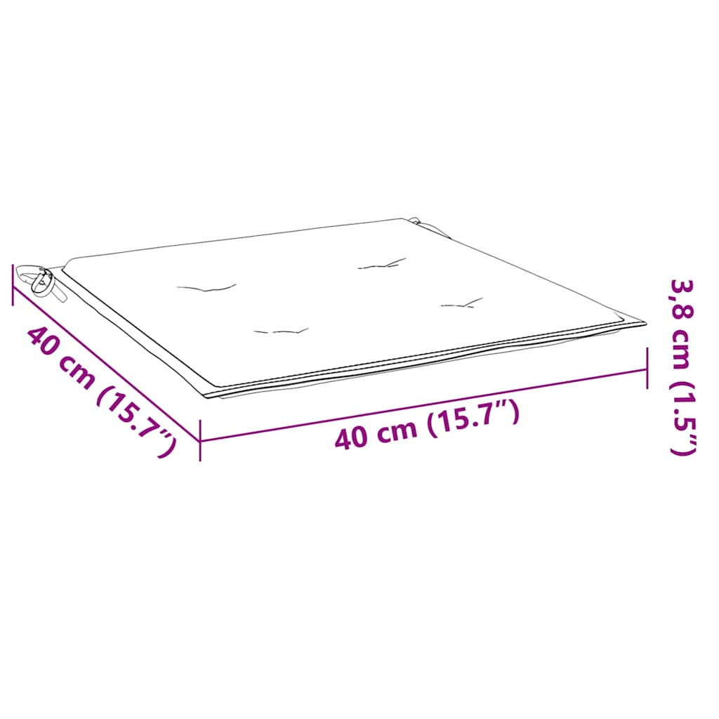 vidaXL Μαξιλάρια Καρέκλας Κήπου 2 τεμ. Πράσινα 40x40x4 εκ. Υφασμάτινα