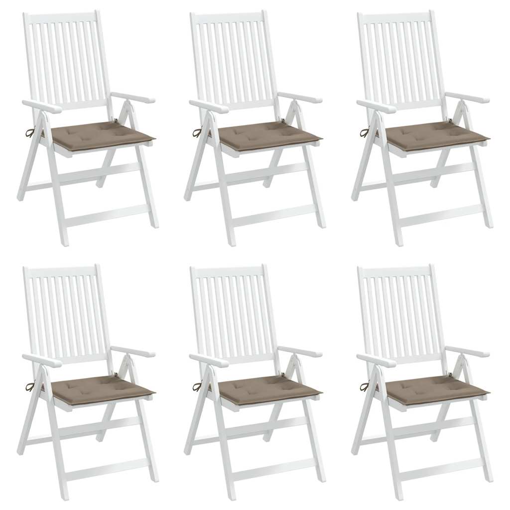vidaXL Μαξιλάρια Καρέκλας Κήπου 6 τεμ. Taupe 40x40x4 εκ. Υφασμάτινα