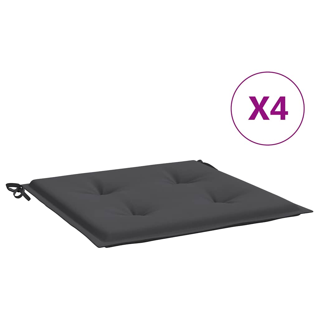 vidaXL Μαξιλάρια Καρέκλας Κήπου 4τεμ Ανθρακί 50x50x4 εκ. Oxford Ύφασμα