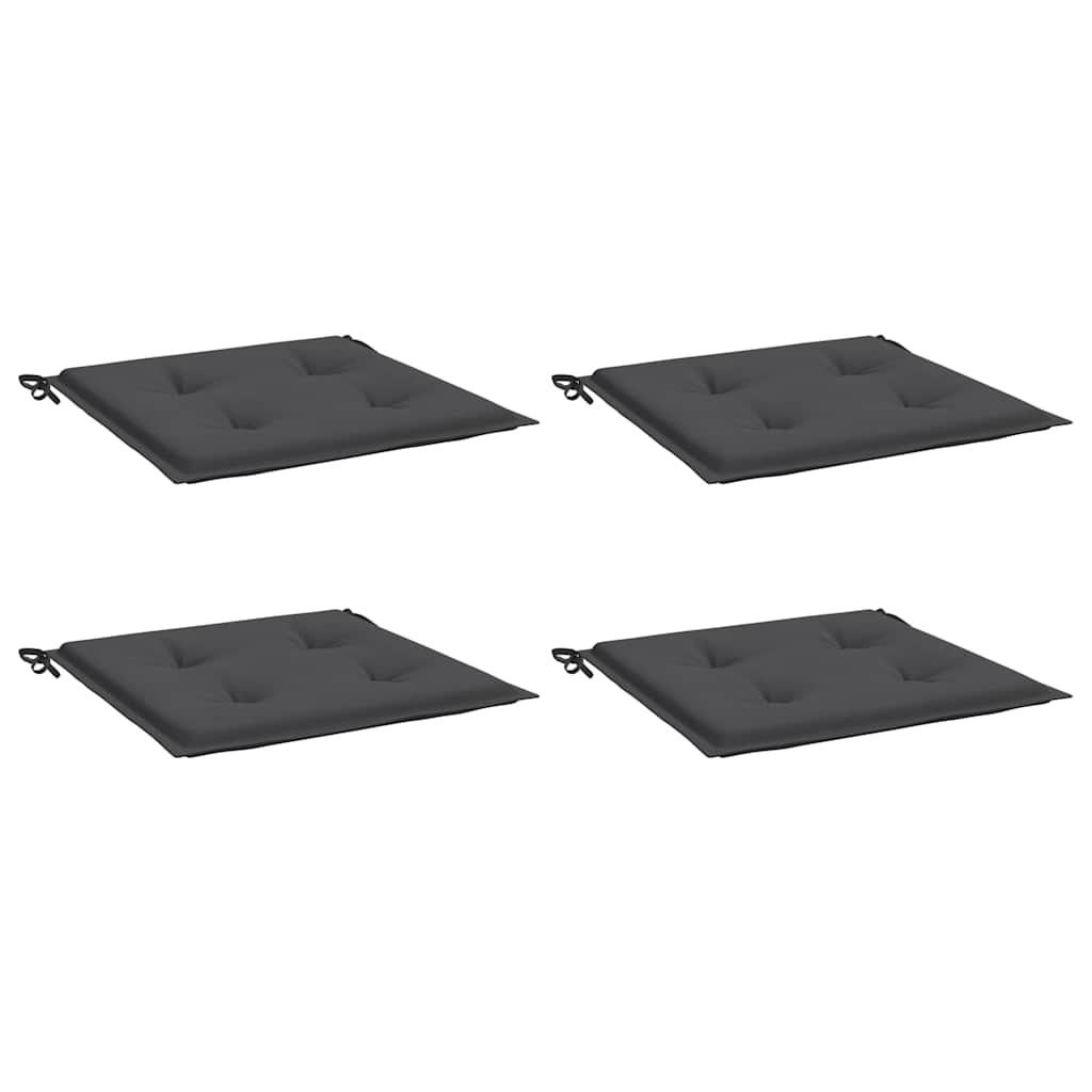vidaXL Μαξιλάρια Καρέκλας Κήπου 4τεμ Ανθρακί 50x50x4 εκ. Oxford Ύφασμα