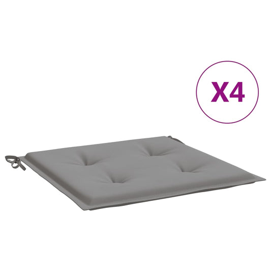 vidaXL Μαξιλάρια Καρέκλας Κήπου 4 τεμ. Γκρι 50x50x3 εκ.Ύφασμα Oxford