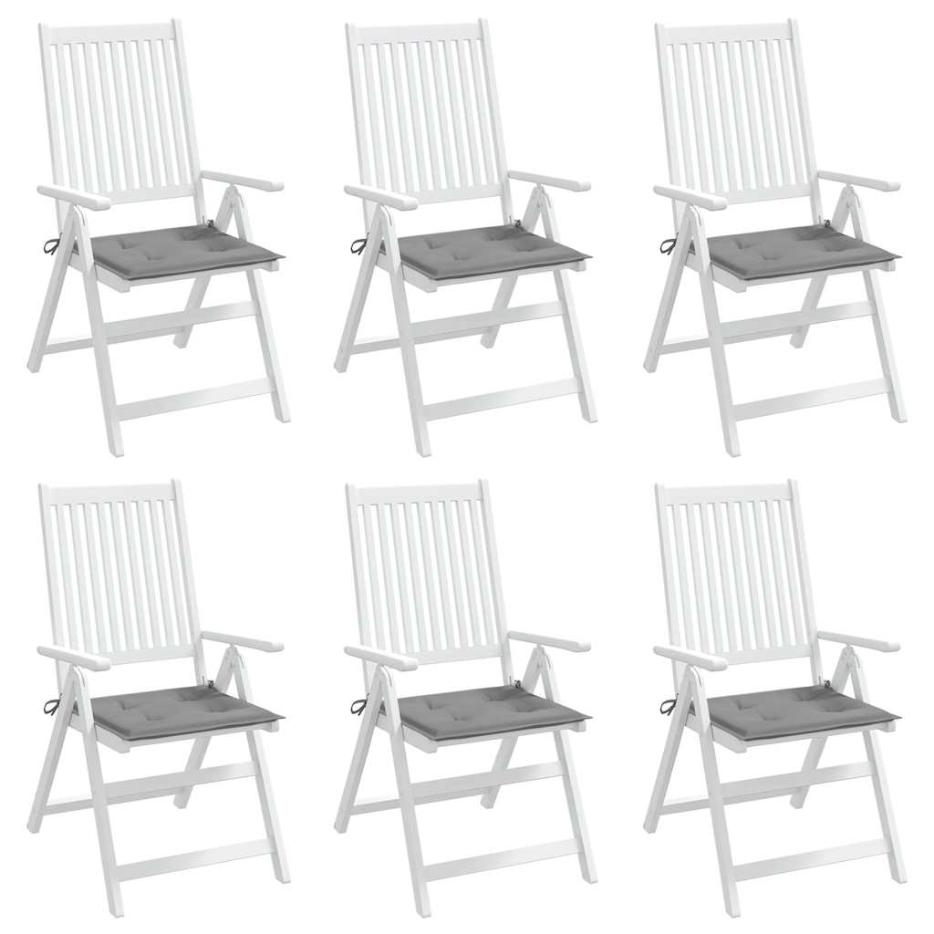 vidaXL Μαξιλάρια Καρέκλας Κήπου 6 τεμ. Γκρι 50x50x3 εκ. Ύφασμα Oxford