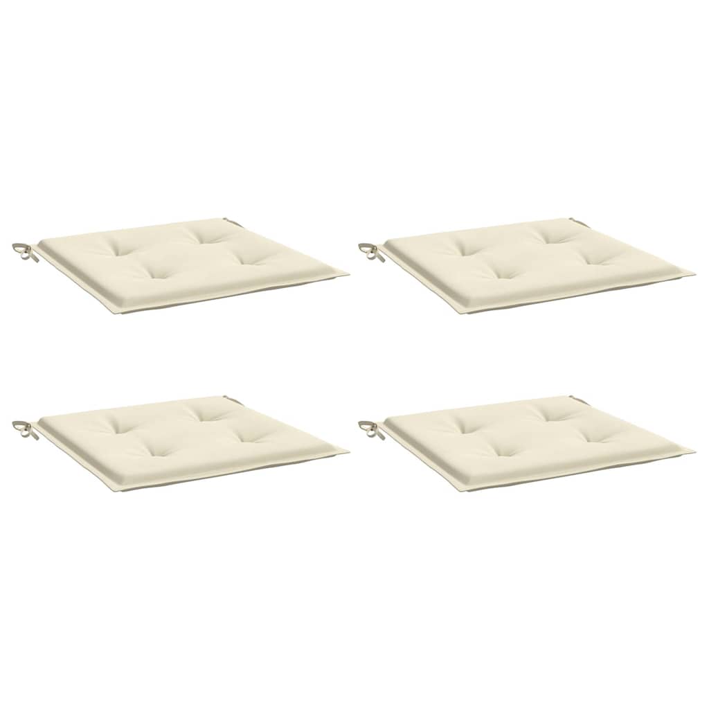 vidaXL Μαξιλάρια Καρέκλας Κήπου 4 τεμ. Κρεμ 50x50x3 εκ. Ύφασμα Oxford