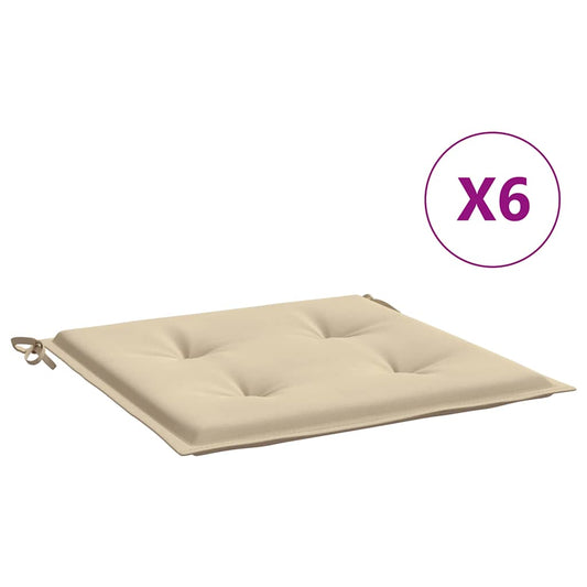 vidaXL Μαξιλάρια Καρέκλας Κήπου 6 τεμ. Μπεζ 50x50x4 εκ. Ύφασμα Oxford