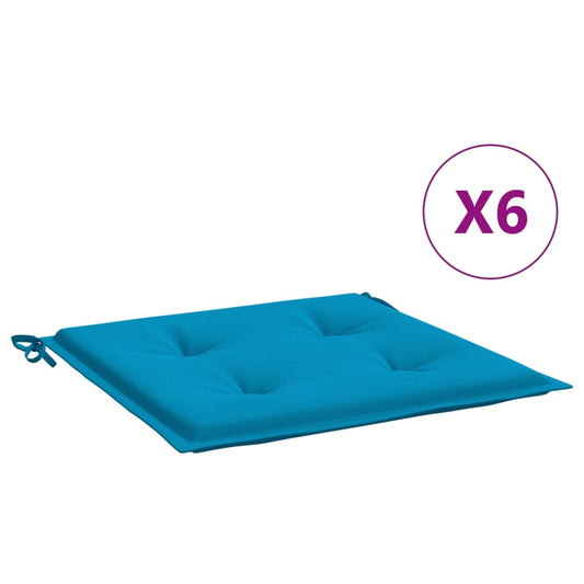 vidaXL Μαξιλάρια Καρέκλας Κήπου 6 τεμ. Μπλε 50x50x3 εκ. Ύφασμα Oxford
