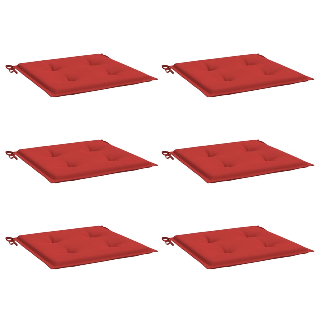 vidaXL Μαξιλάρια Καρέκλας Κήπου 6τεμ Κόκκινα 50x50x4 εκ. Oxford Ύφασμα