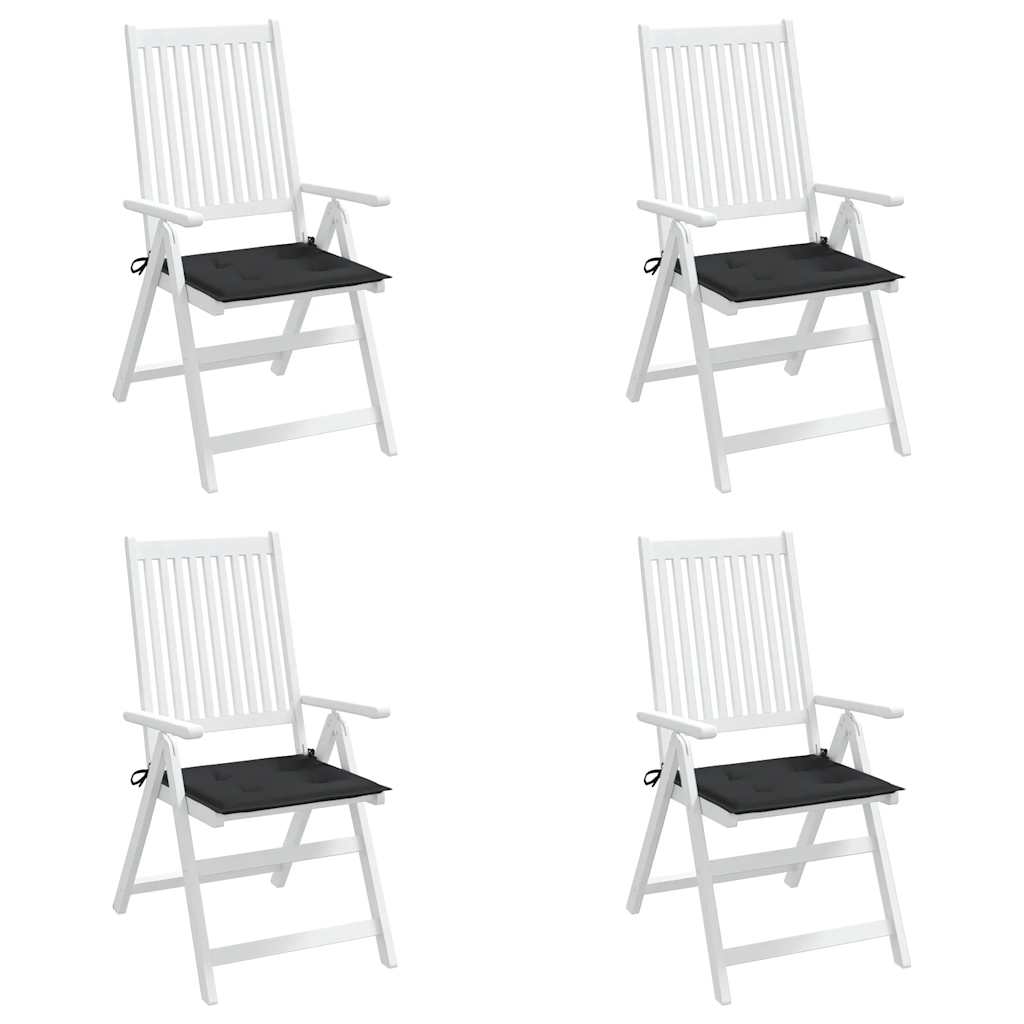 vidaXL Μαξιλάρια Καρέκλας Κήπου 4 τεμ. Μαύρα 50x50x4 εκ. Oxford Ύφασμα