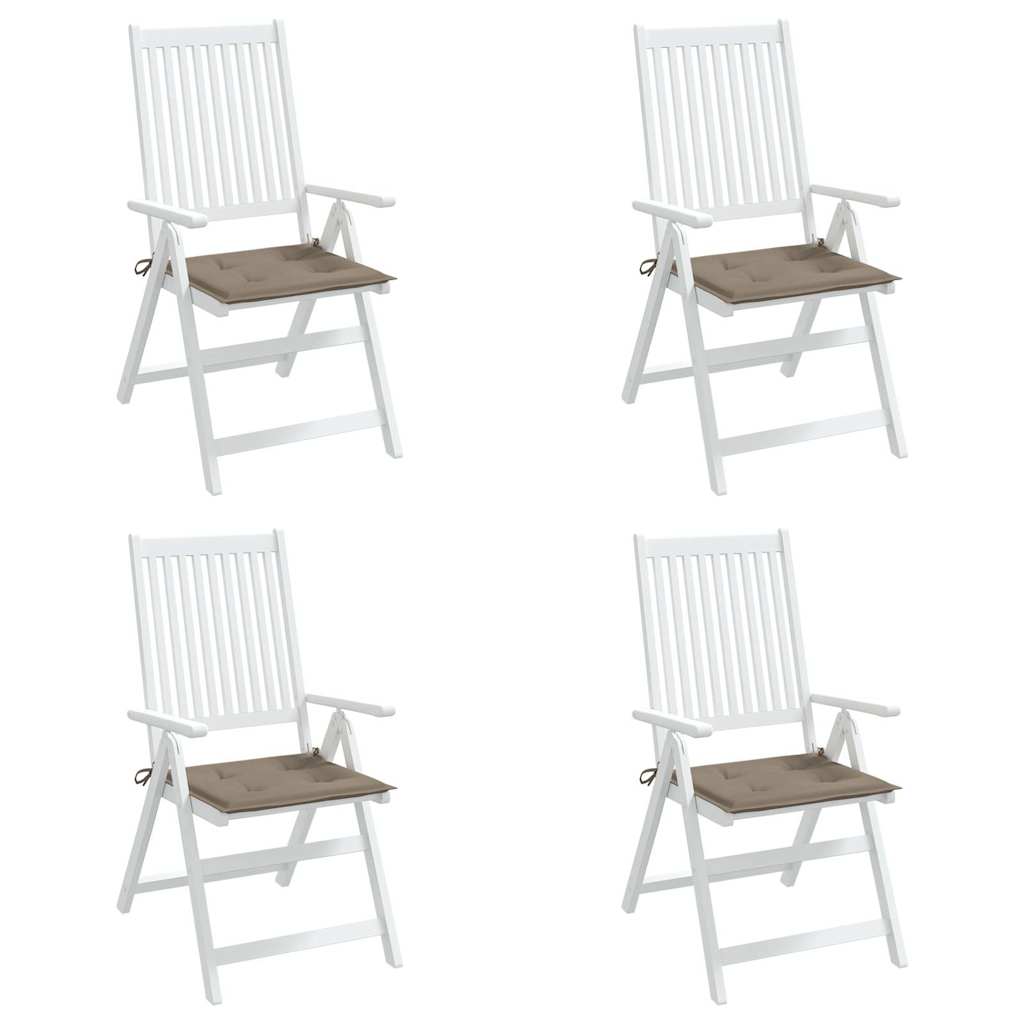 vidaXL Μαξιλάρια Καρέκλας Κήπου 4 τεμ. Taupe 50x50x4 εκ. Oxford Ύφασμα