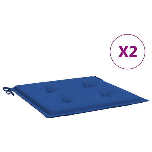 vidaXL Μαξιλάρια Καρέκλας Κήπου 2 τεμ. Μπλε Ρουά 50x50x4εκ. Υφασμάτινα