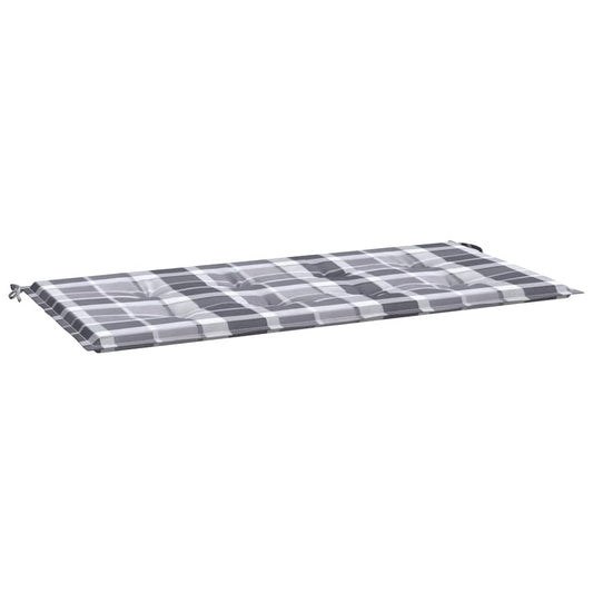 vidaXL Μαξιλάρι για Παγκάκι Κήπου Γκρι Καρό 100x50x3 εκ. Υφασμάτινο