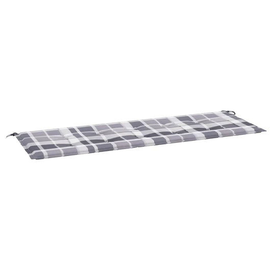 vidaXL Μαξιλάρι για Παγκάκι Κήπου Γκρι Καρό 150x50x4 εκ. Υφασμάτινο