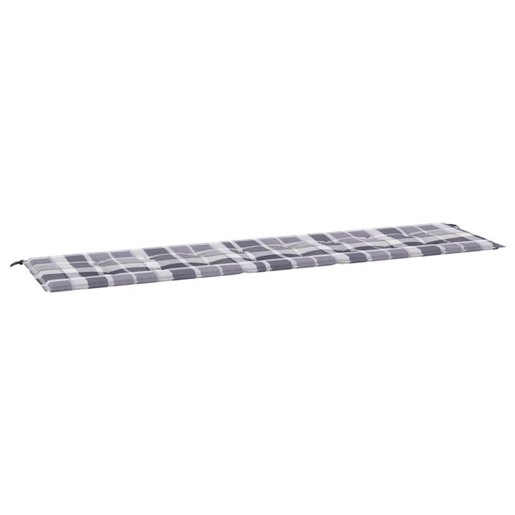 vidaXL Μαξιλάρι για Παγκάκι Κήπου Γκρι Καρό 200x50x3 εκ. Υφασμάτινο