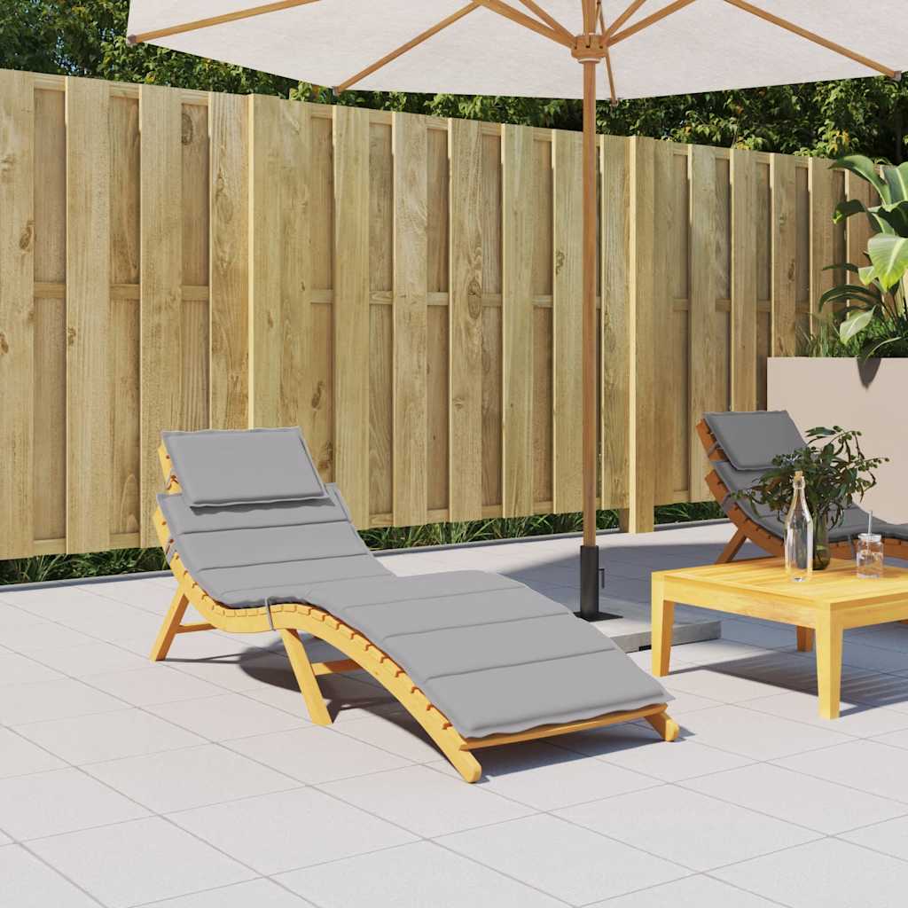 vidaXL Μαξιλάρι Ξαπλώστρας Γκρι 186x58x4 εκ. από Ύφασμα Oxford