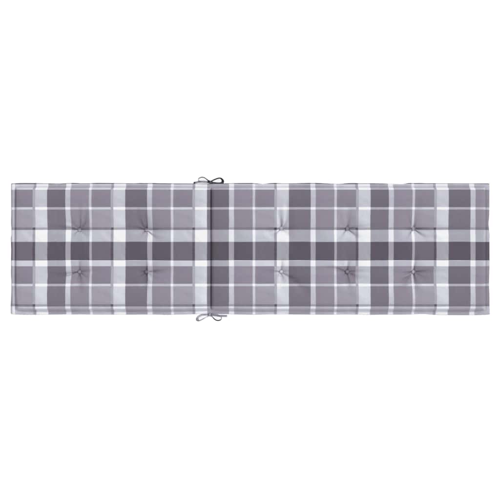vidaXL Μαξιλάρι Σεζλόνγκ Γκρι Καρό (75+105) x 50 x 4 εκ.
