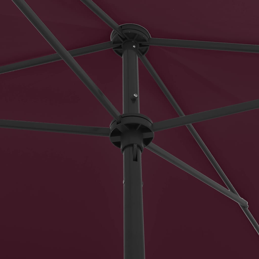 vidaXL Ομπρέλα Θαλάσσης Μπορντό Κόκκινη 200 x 125 εκ.
