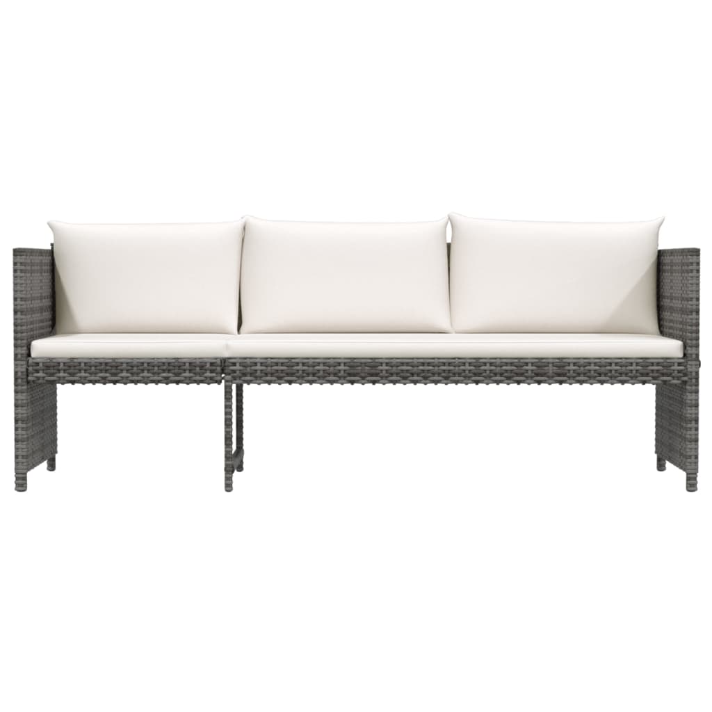 vidaXL Σαλόνι Κήπου Σετ 6 Τεμαχίων Γκρι Συνθετικό Ρατάν με Μαξιλάρια