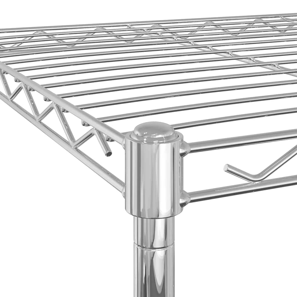 vidaXL Ραφιέρα 3 Επιπέδων με Τροχούς Χρωμέ 60x35x81 εκ. 150 κ.