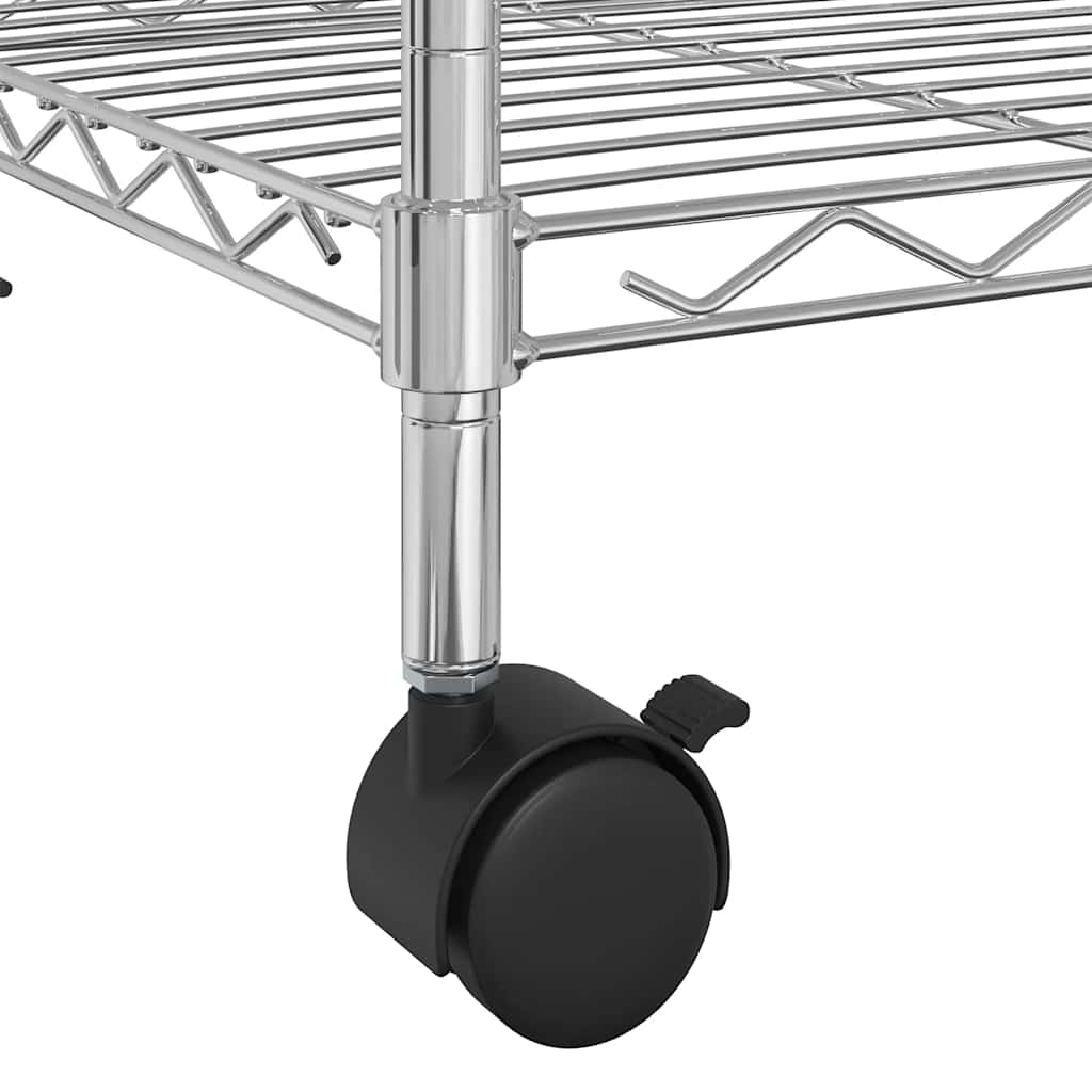 vidaXL Ραφιέρα 4 Επιπέδων με Τροχούς Χρωμέ 90x35x142 εκ. 200 κ.