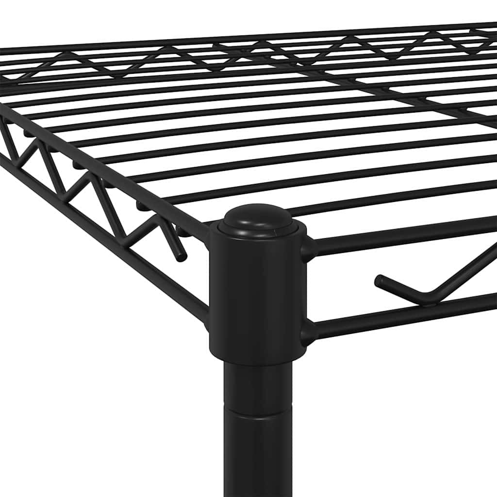 vidaXL Ραφιέρα 4 Επιπέδων με Τροχούς Μαύρη 90x35x142 εκ. 200 κ.