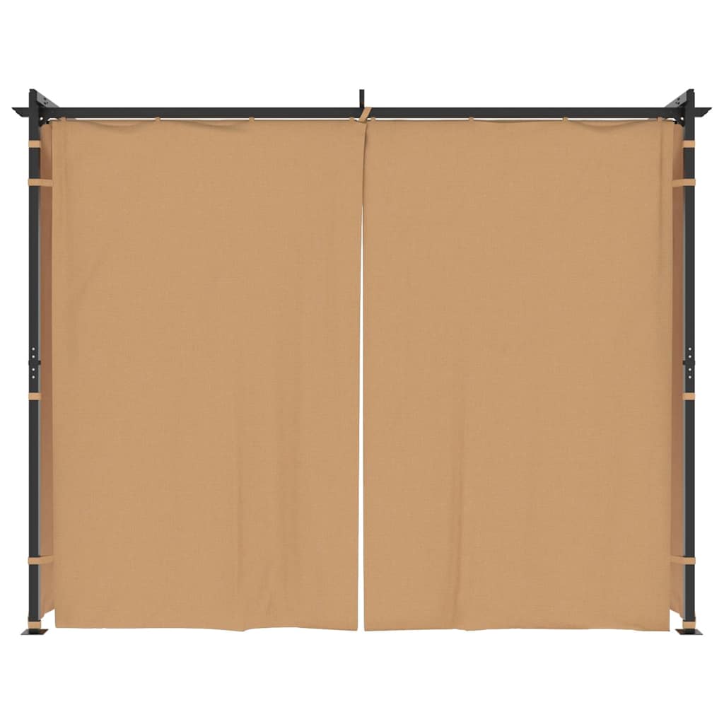 vidaXL Κιόσκι με Κουρτίνες Taupe 3 x 3 μ. Ατσάλινο