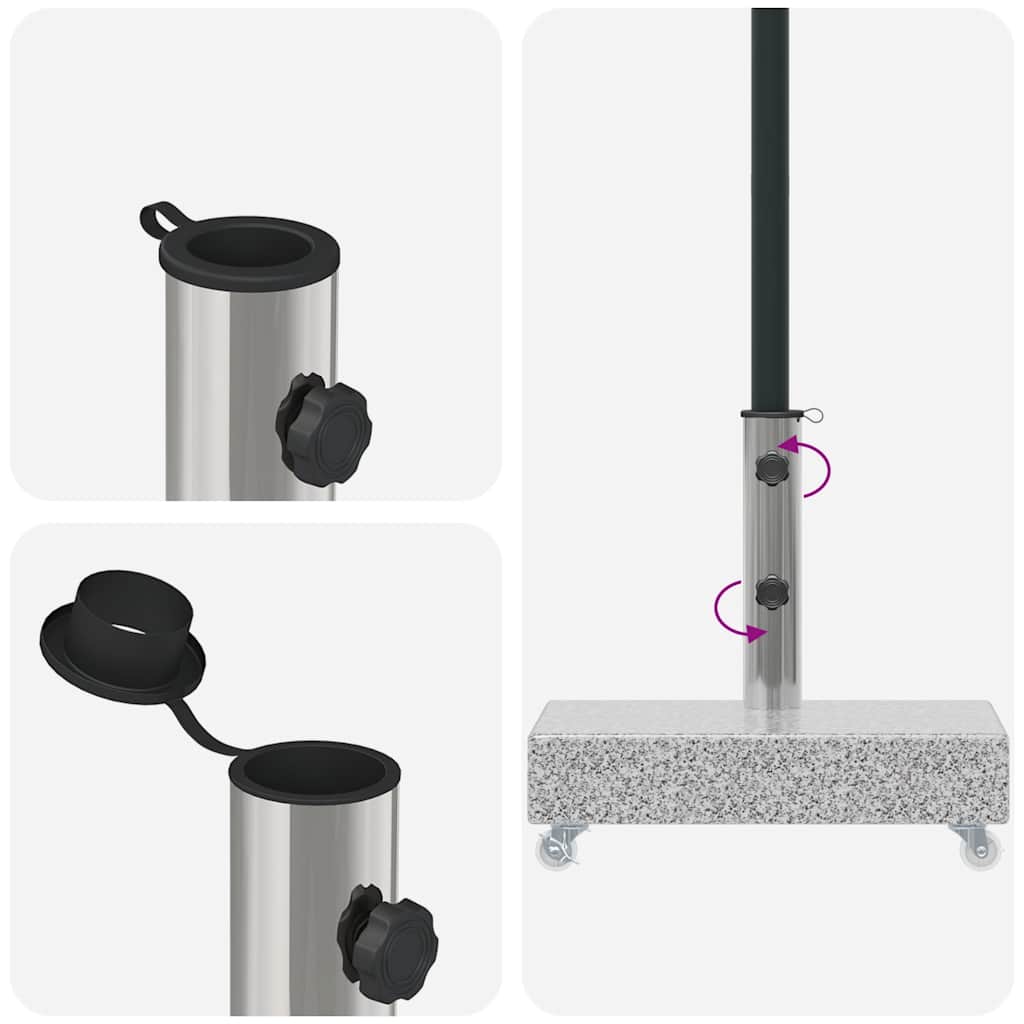 vidaXL Βάση Ομπρέλας Ανοιχτό Γκρι 45 x 25 x 8,3 εκ. από Γρανίτη