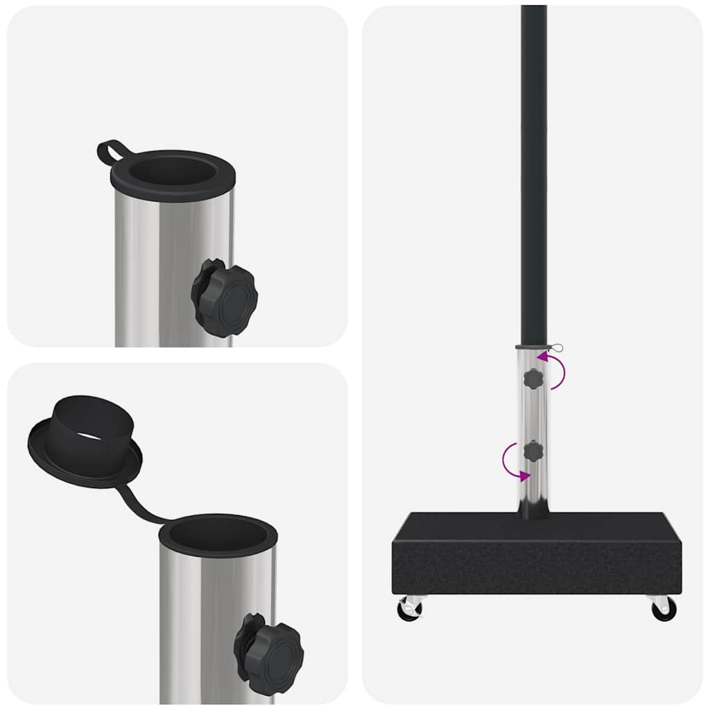 vidaXL Βάση Ομπρέλας Μαύρη 45 x 25 x 8 εκ. από Γρανίτη