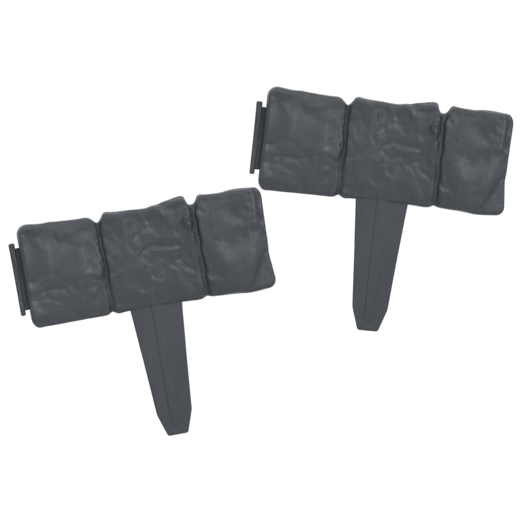 vidaXL Μπορντούρες Γκαζόν 41 τεμ. Σχέδιο Πέτρας 10 μ. Πλαστικές