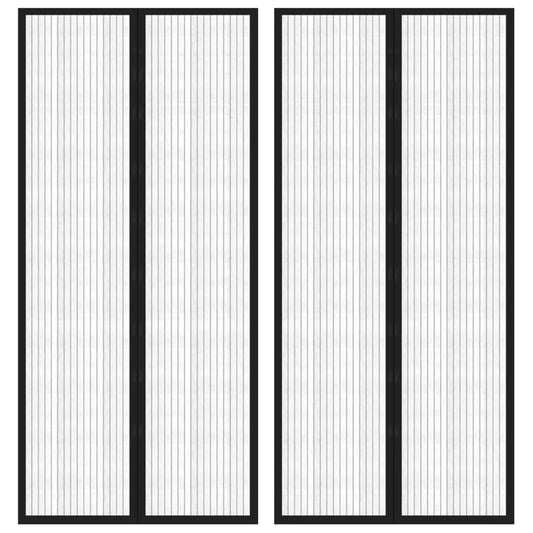 vidaXL Σίτα Πόρτας 2 Τεμαχίων Μαύρη 210 x 90 εκ. με Μαγνήτες