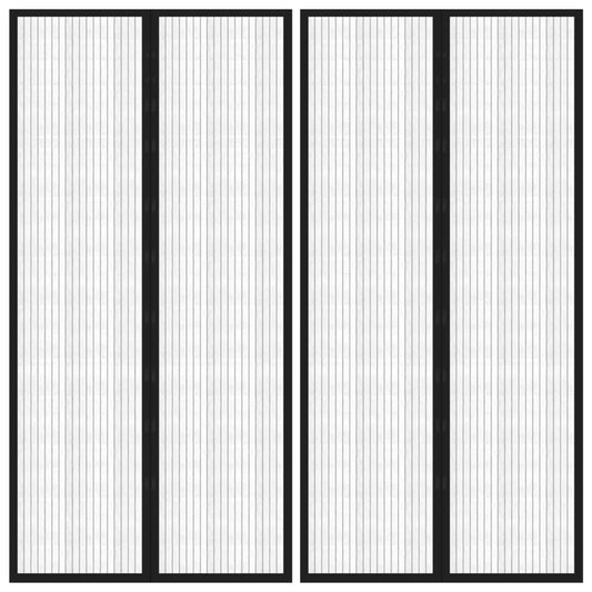 vidaXL Σίτα Πόρτας 2 Τεμαχίων Μαύρη 220 x 100 εκ. με Μαγνήτες