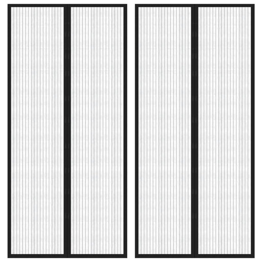 vidaXL Σίτα Πόρτας 2 Τεμαχίων Μαύρη 220 x 110 εκ. με Μαγνήτες