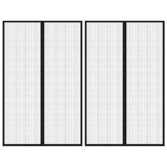 vidaXL Σίτα Πόρτας 2 Τεμαχίων Μαύρη 220 x 130 εκ. με Μαγνήτες