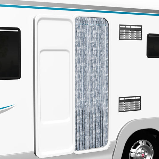 vidaXL Σήτα - Κουρτίνα Πόρτας Λευκό / Γκρι 118 x 220 εκ. από Σενίλ