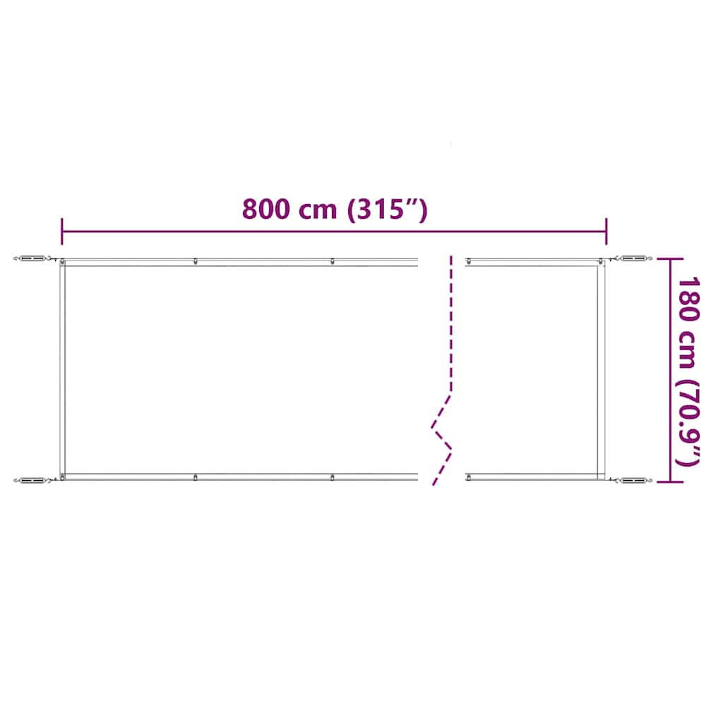 vidaXL Τέντα Κάθετη Μπλε 180 x 800 εκ. από Ύφασμα Oxford