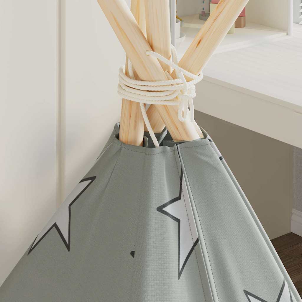 vidaXL Σκηνή Teepee Παιδική Γκρι 115x115x160 εκ. Πολυεστερική με Σάκο