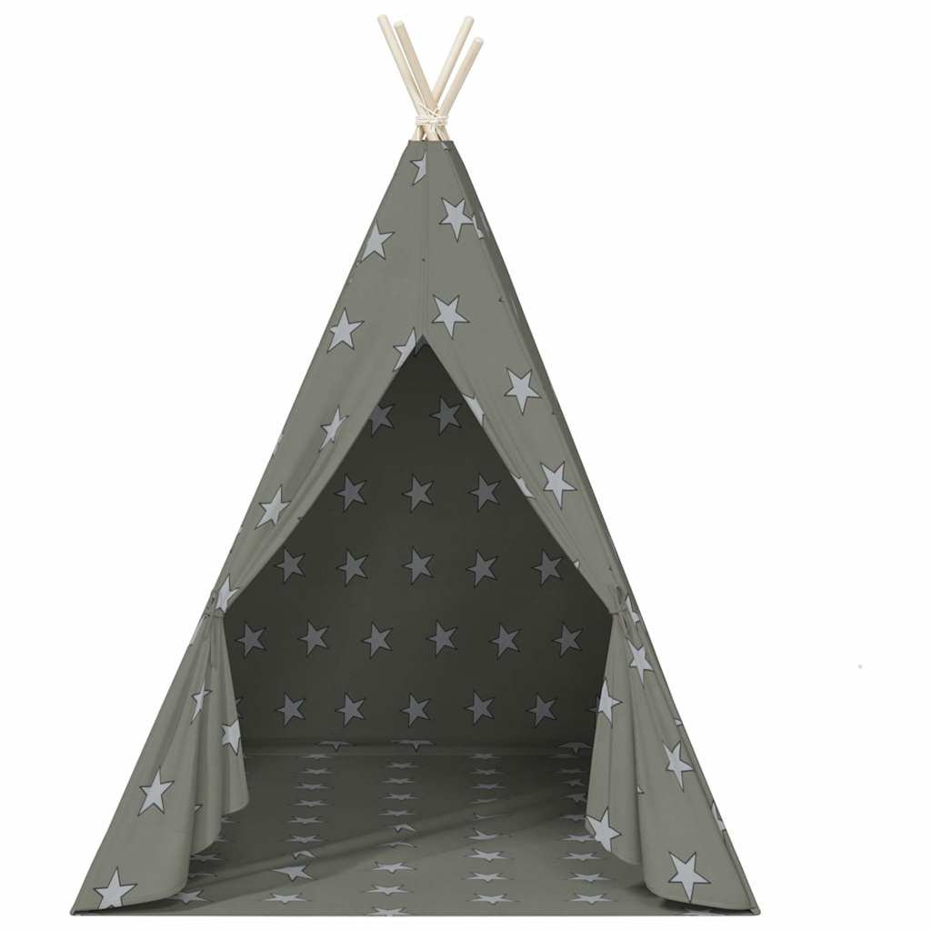 vidaXL Σκηνή Teepee Παιδική Γκρι 115x115x160 εκ. Πολυεστερική με Σάκο